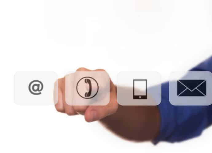 email and phone icons